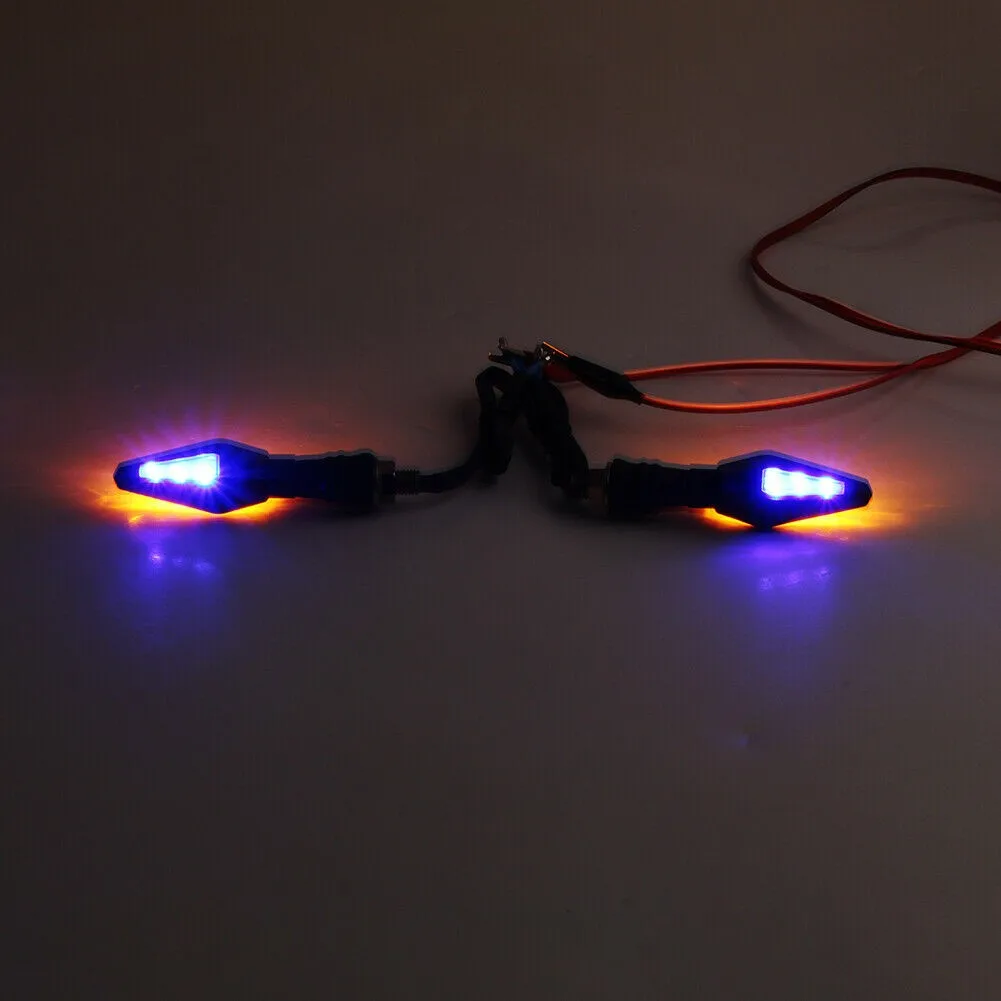 

12 LED Turn Signal Lights Accessories Amber+Blue Blinker Indicator Lamp