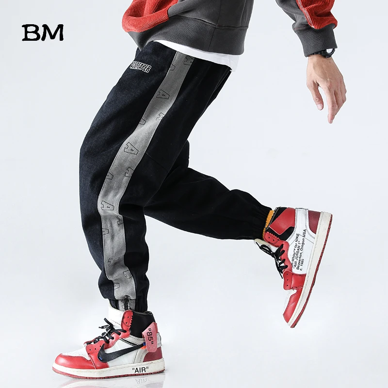 Модные мужские брюки для бега в Корейском стиле стиль хип-хоп Ранняя уличная