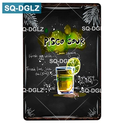 [SQ-DGLZ] коктейльный Бар Металлическая вывеска Оловянная табличка винтажная пивная спиртовая металлическая ремесла домашний Декор Картина художественный плакат - Цвет: 2263