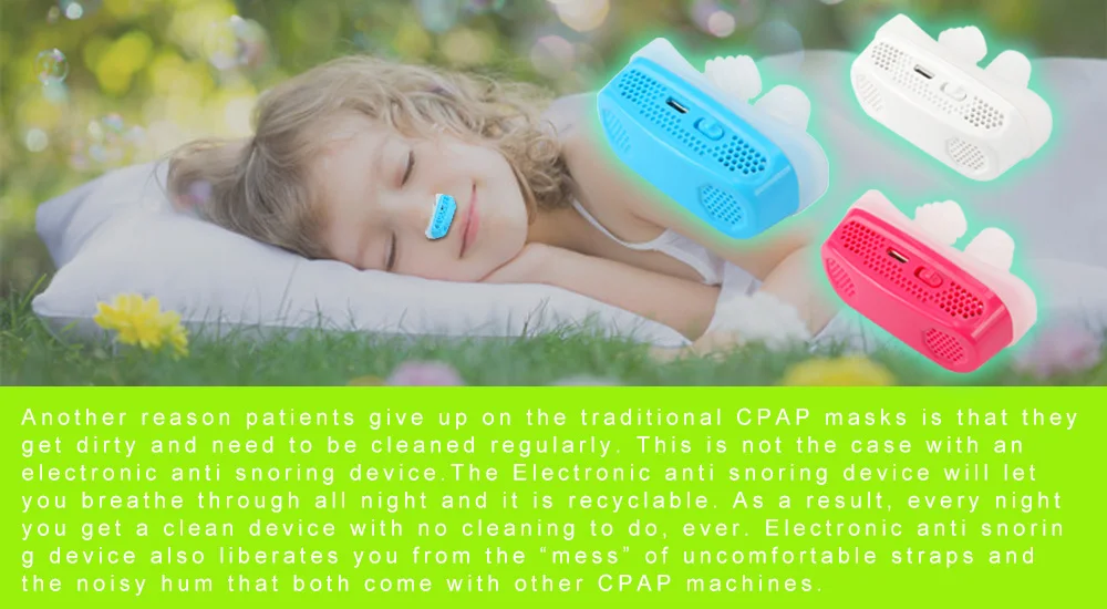 Electric anti snore Nose Stopping Breathing Apparatus Guard Sleeping Aid Mini Snoring Device Relieve Snoring Nosepiece PM2.5
