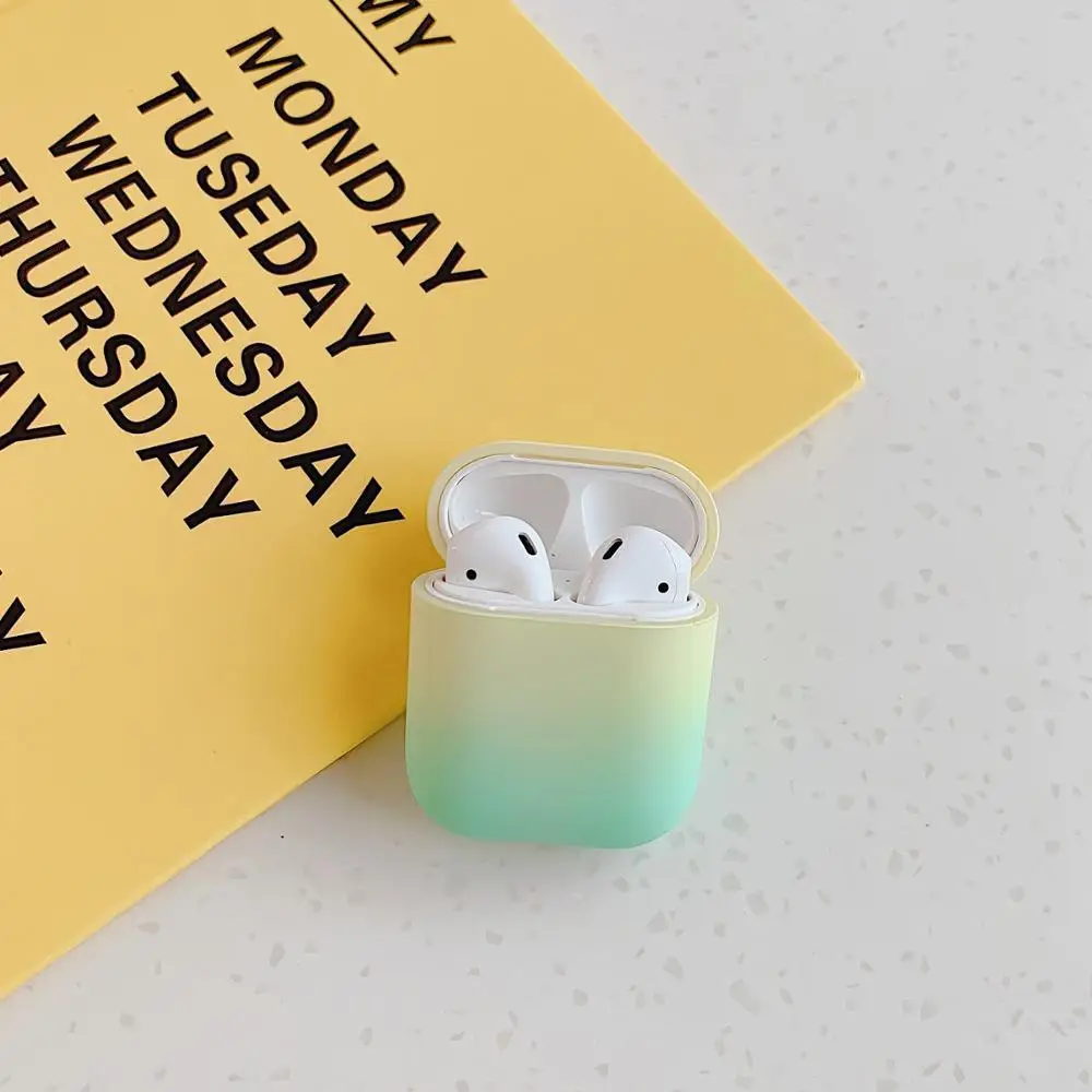 Цветной чехол для Airpods 1 2 беспроводные наушники градиентные аксессуары милая
