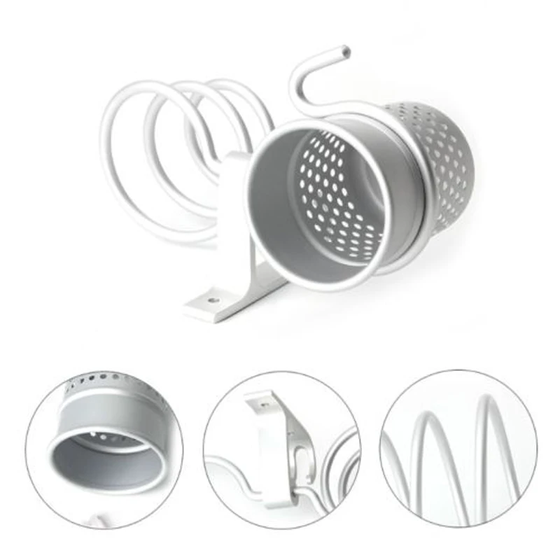 Настенный держатель для фена алюминиевый гребня стойка набор органайзеров