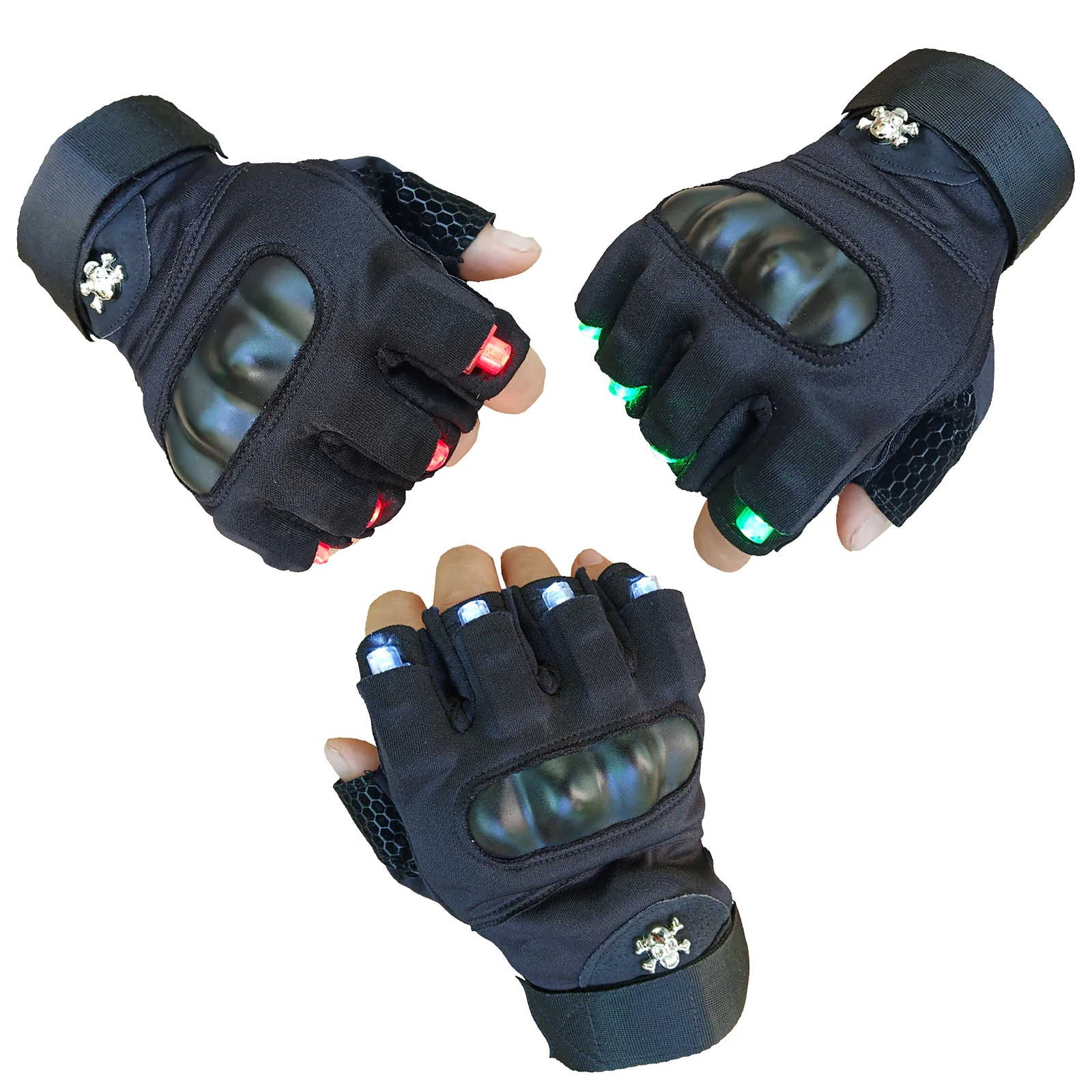 Светодиодный светильник мигает перчатки на пол пальца лазерной светящиеся