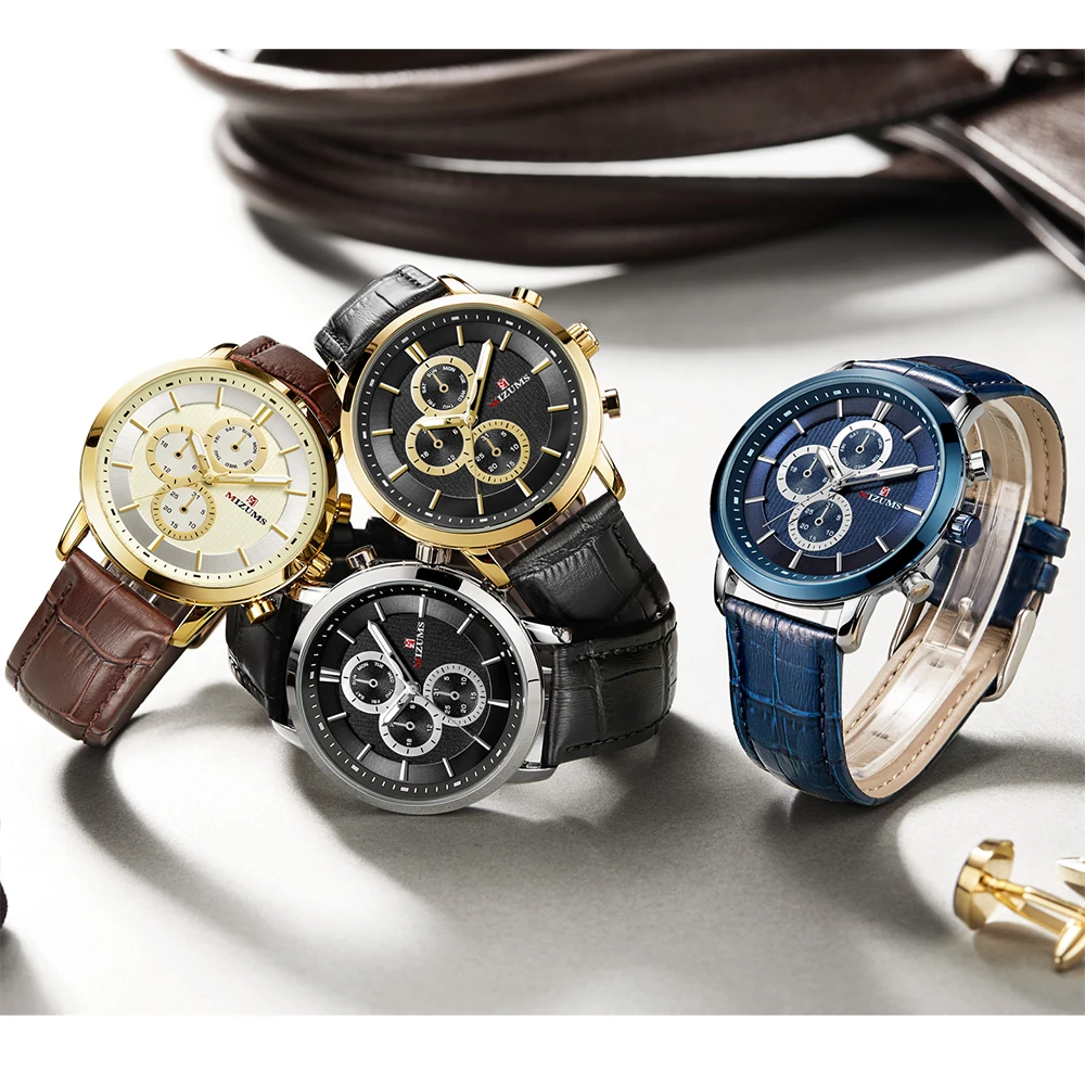 Мужские водонепроницаемые кварцевые часы с хронографом в спортивном стиле -