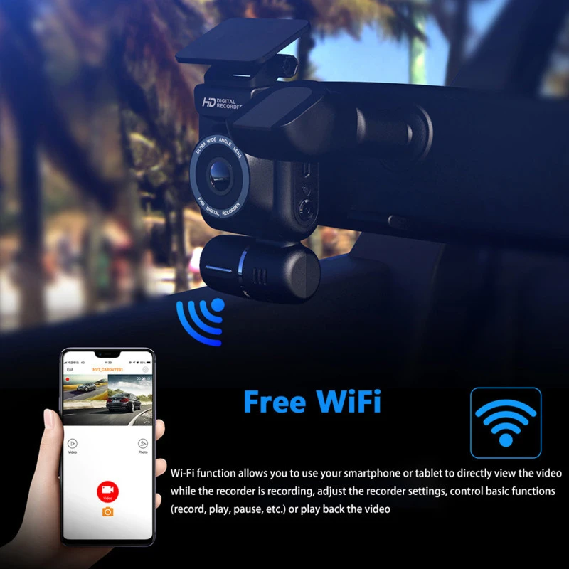 E300 Автомобильная DVR камера Dashcam ADAS с двумя объективами GPS видео регистратор