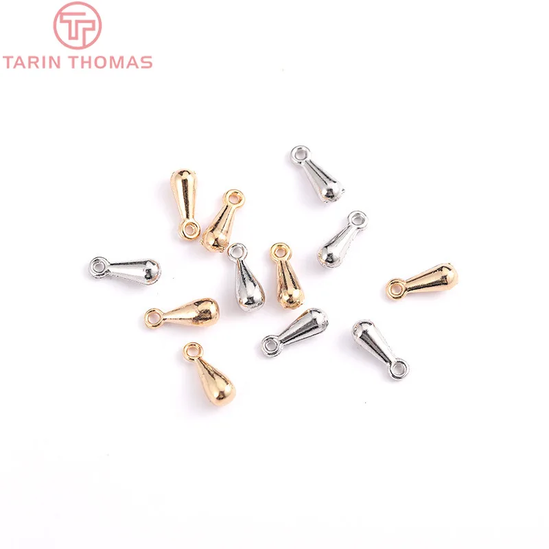 

20PCS 9x3MM 24K Gold Color Plated Brass Drop Shape End Beads High Quality for Jewelry Making Findings Accessories