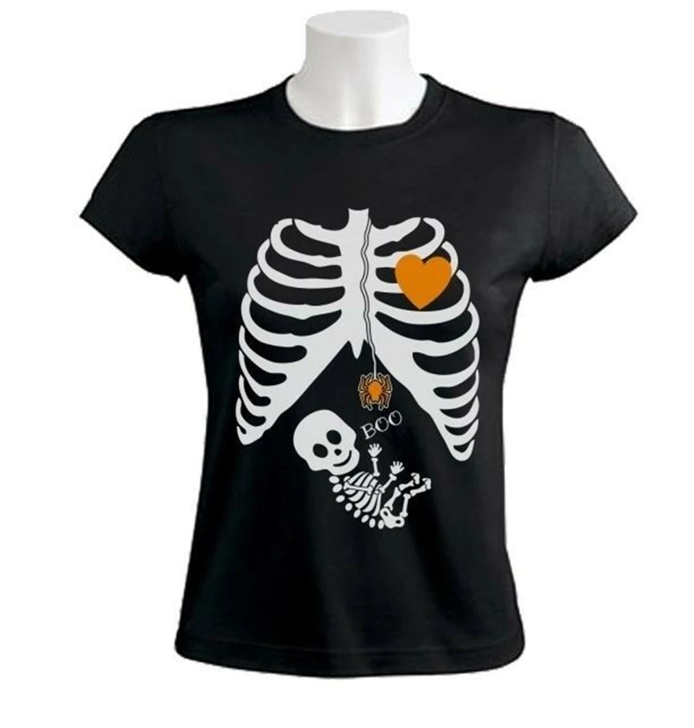 Костюм Скелета для беременных на Хэллоуин женская футболка подарок маленьких