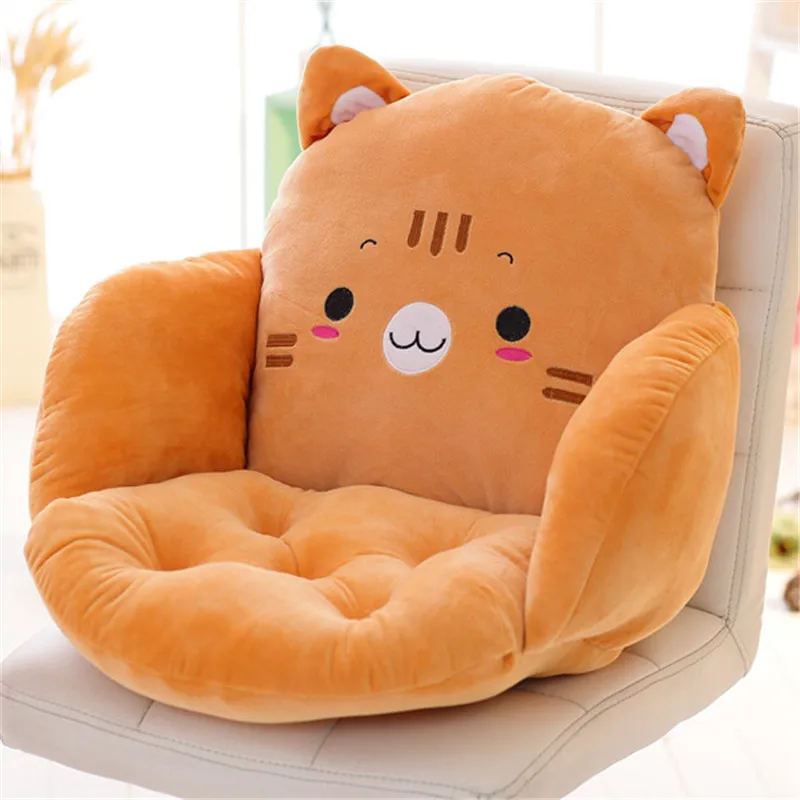 Подушка на сиденье из мягкого хлопка с мультяшными животными подушка спинку