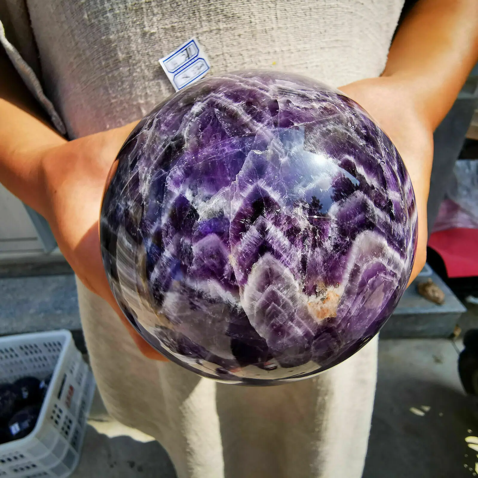 

Natural dream amethyst sphere crystal quartz ball gem stone healing