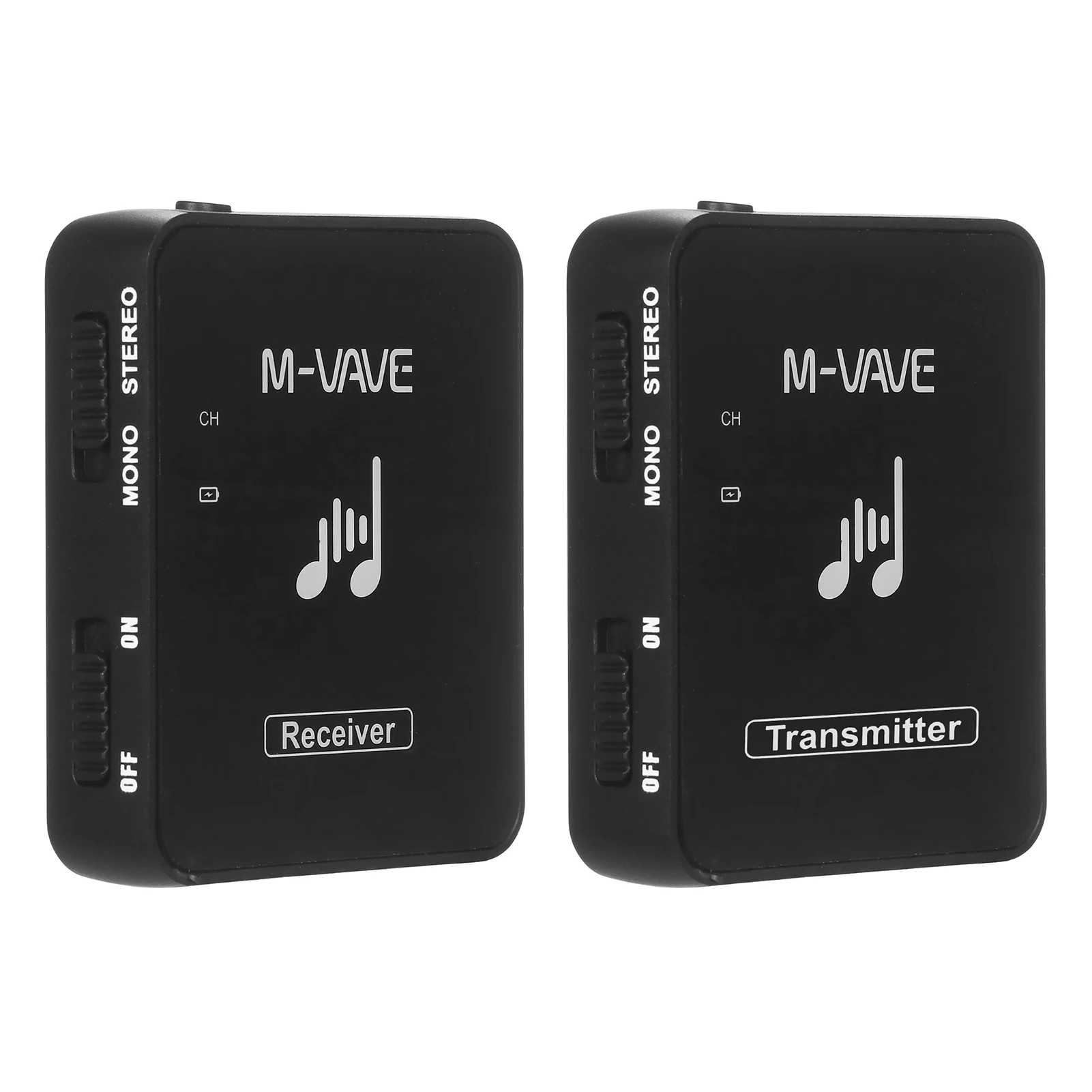 

M-VAVE 2.4GHz Wireless Earphone Monitor Transmission System Rechargeable Transmitter & Receiver One key to Switch Mono/Stereo