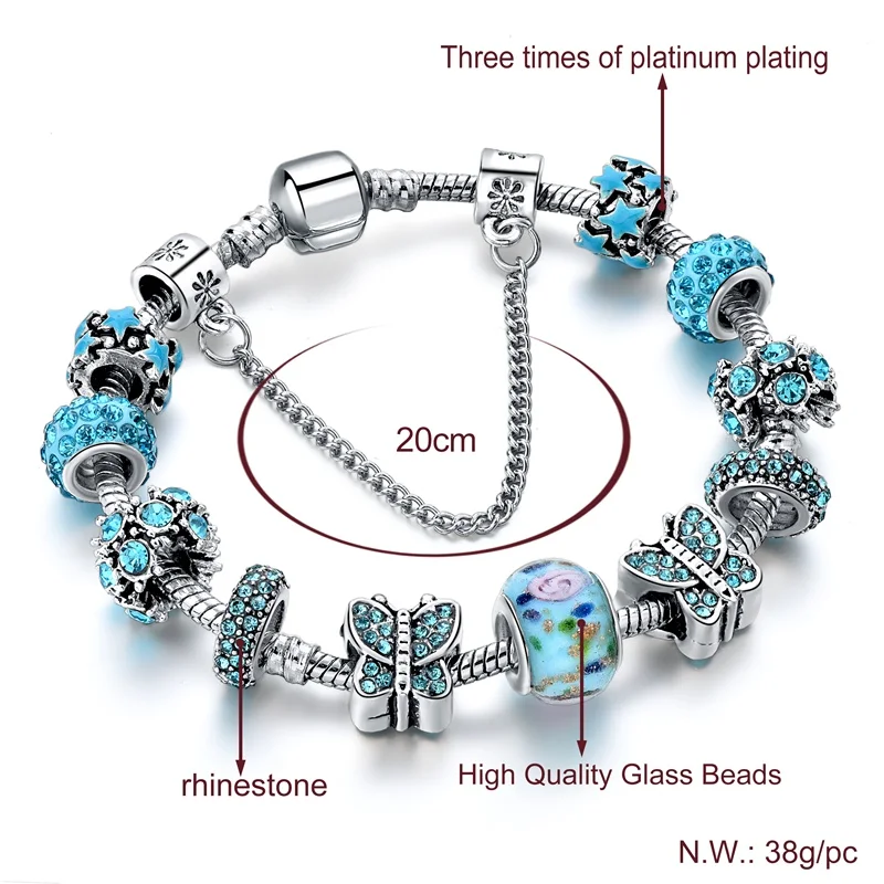 &quotYADA&quot INS чехол с изображением синей бабочки из бисера браслеты и для женщин