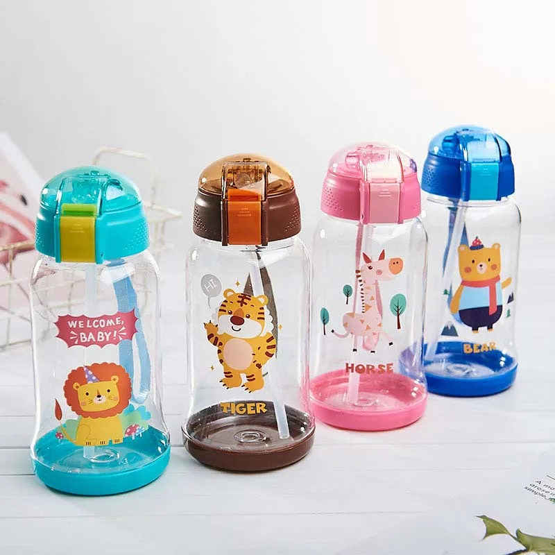 Детская бутылка для питья пластиковая соломенная чашка чайник с защитой от