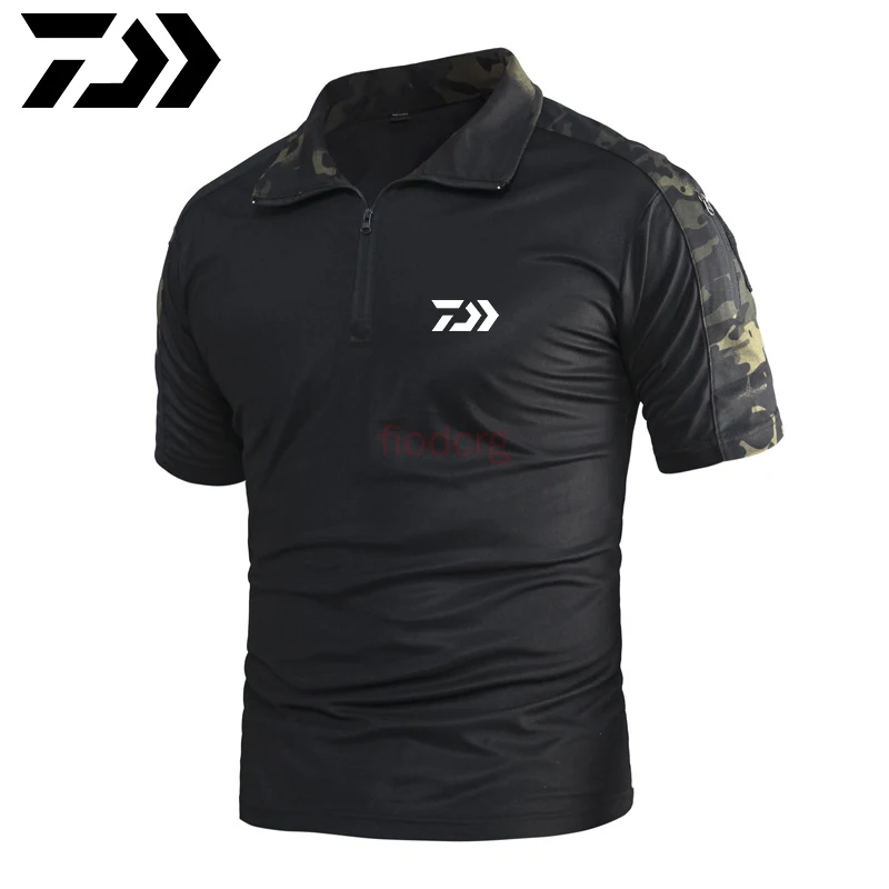 

Футболка Daiwa с защитой от солнца для рыбалки, летняя футболка для рыбалки, армейская дышащая футболка с защитой от комаров для активного отд...