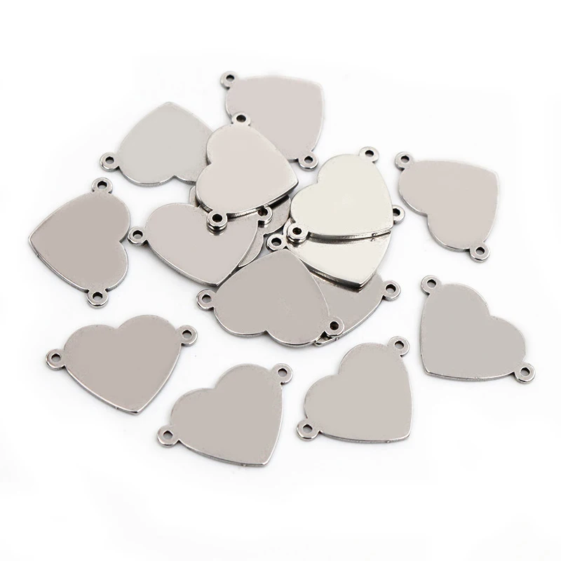 

20pcs No Fade 316 Stainless Steel Double Loops Star Tree Heart Cute Charms Pendant DIY Jewelry Findings for Necklace Bracelet