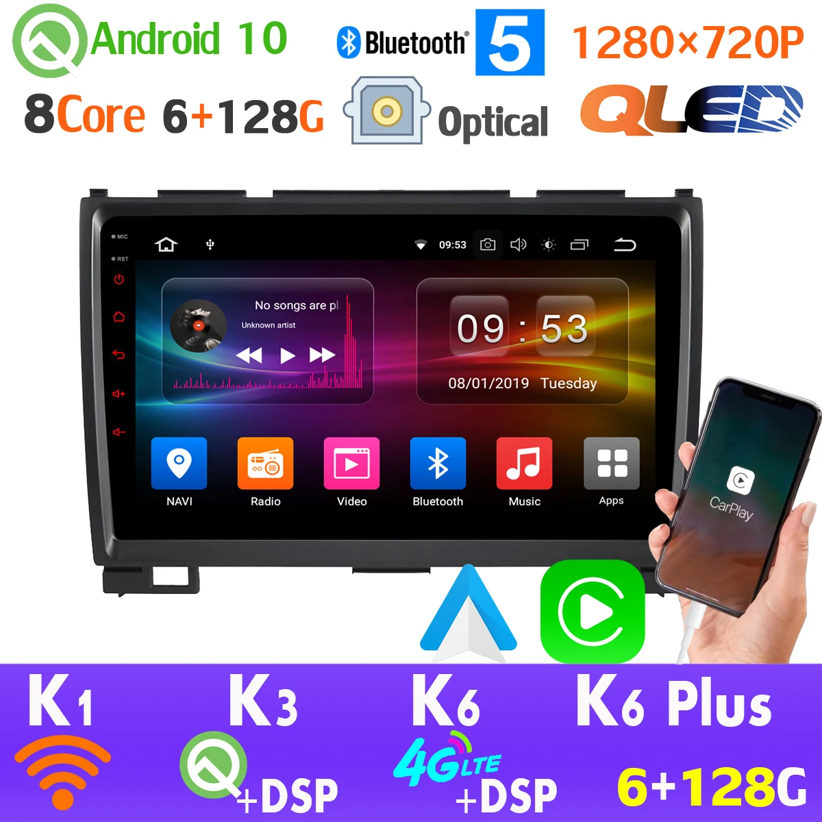 6G + 128G QLED 1280*720 радио GPS Android 10 0 для Haval Hover Greatwall Great Wall H5 H3 4G LTE WiFi SPDIF HDMI AHD 1080P