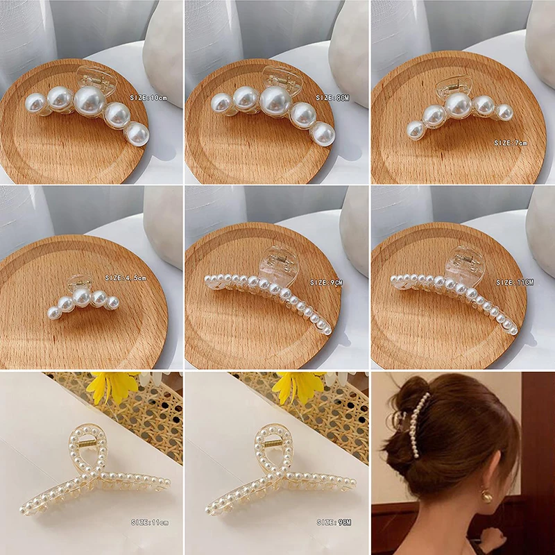 

Корейские свободные маленькие белые туфли заколка для волос Большой жемчуг зажим для волос когти 8 видов стилей макияжа толстый ворс за доп...