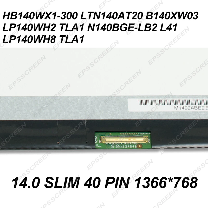

replace display for Dell VOSTRO 3446 5470 P52G Series 14" LED LCD Screen Display Panel HD 1366*768 slim 40 pin matrix