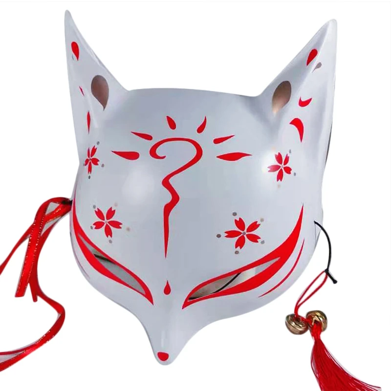 Японская аниме маска на половину лица Маскарадная лисы Праздничная реквизит для