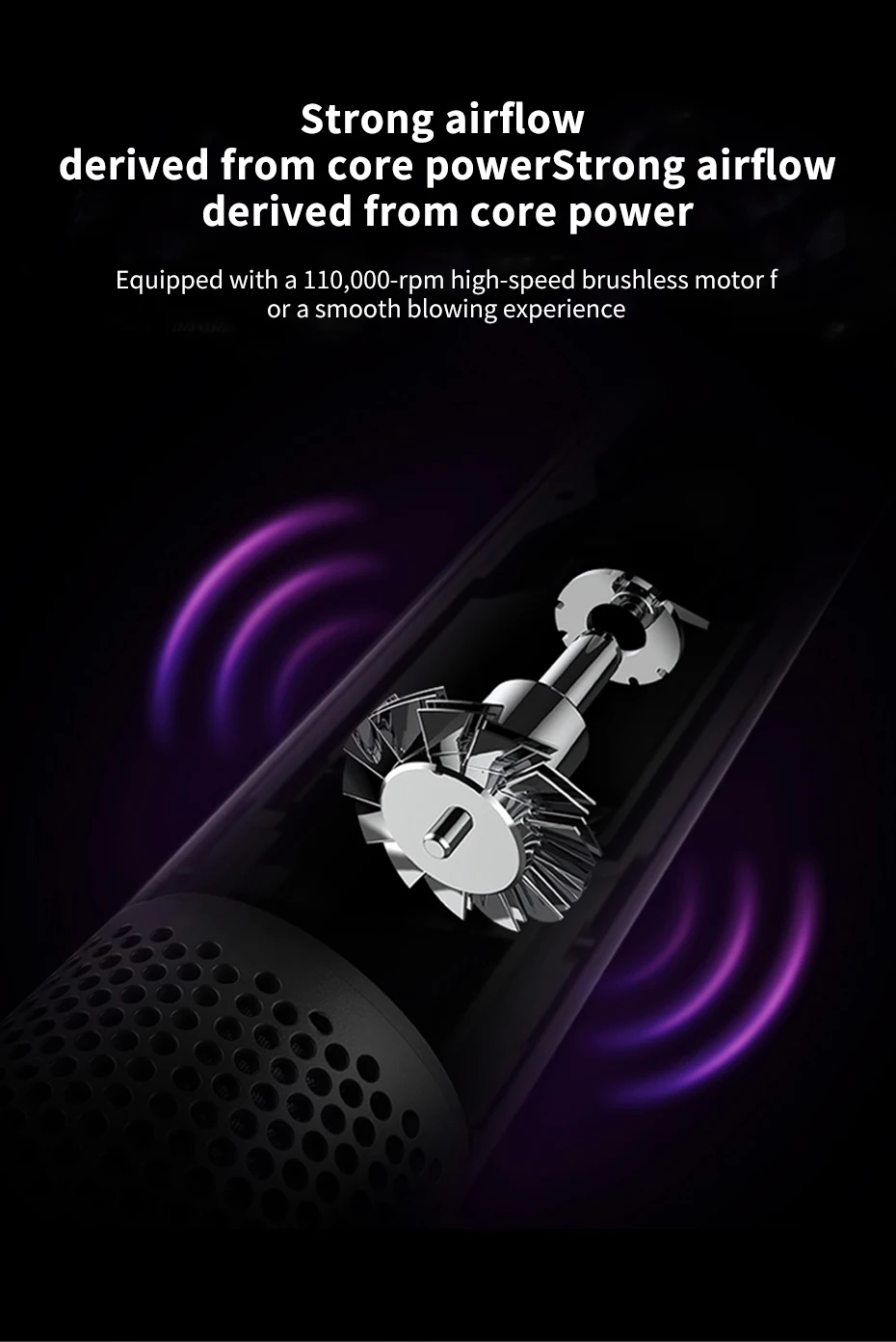 Xiaomi Dreame фен 110000 об/мин интеллигентая(ый) Контроль температуры отрицательных ионов мужского и женского пола бытовой двойного Мощность