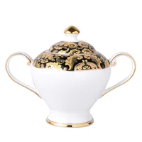 fine bone china sugar bowl container candy can british porcelain creamer europe ceramic sugar pot honey jar tea kitchen tool