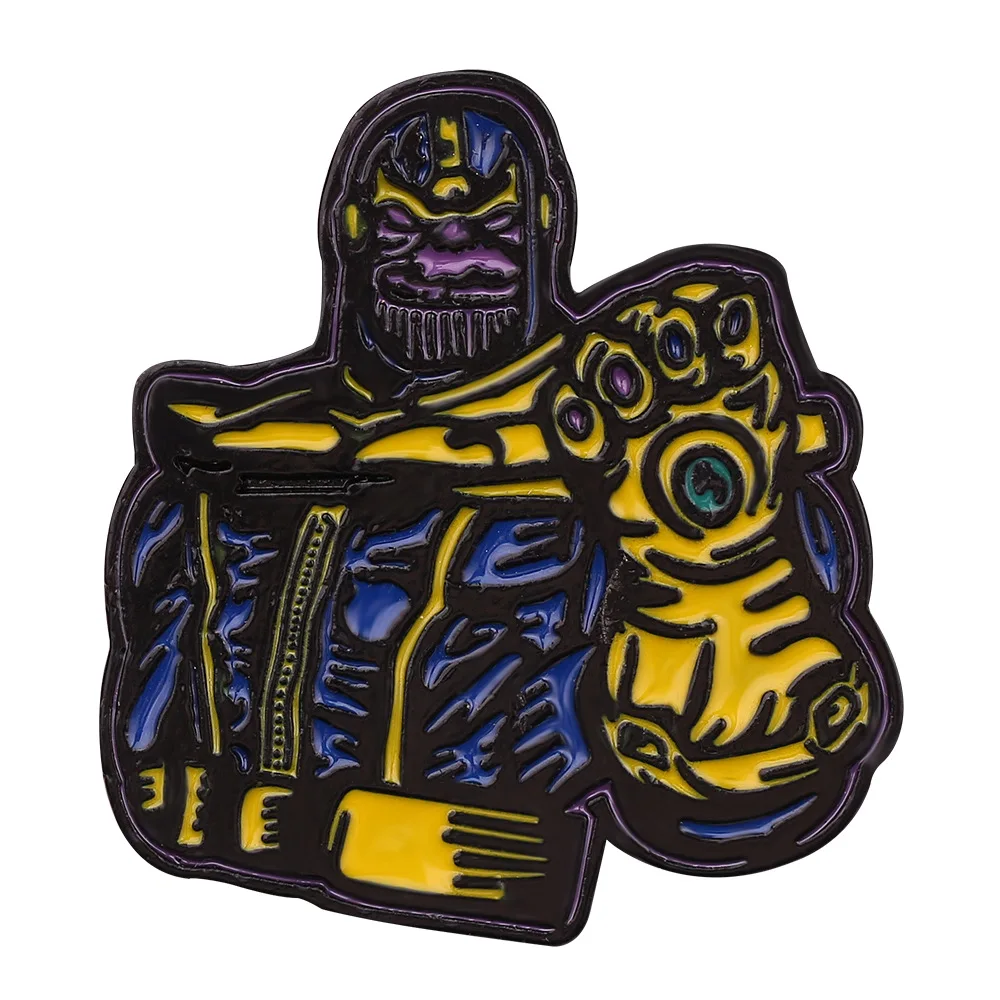 

Avenger Marvel Alliance Badge Thanos Cartoon Pins Enamel Brooch Backpack Gesture Pins for Backpacks Metal Badges