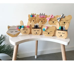 Украшение для детской комнаты в скандинавском стиле, украшение в виде животных из дерева для девочек и мальчиков, красивый декор для детской комнаты, украшение для детской комнаты, игрушка-кукла