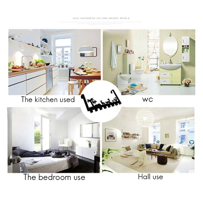 

Iron Door 8 Hook Creative Cartoon Coat Hook Hanger Clothes Hat Towel Hanger Door Back Rack Home Bathroom Organizer Rack