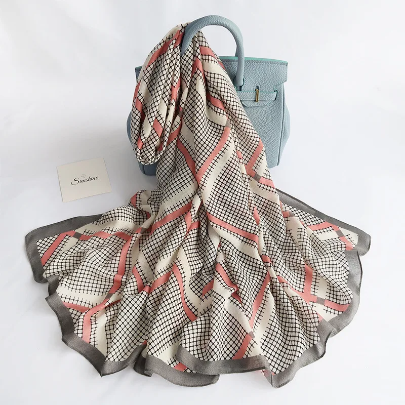 

Autumn Winter Fashion Geometric Striped Line Viscose Shawl Scarf Lady High Quality Wrap Pashmina Stole Muffler Muslim Hijab Caps