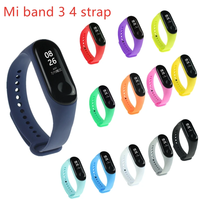 Ремешок силиконовый для Mi Band 4 3 браслет смарт часов mi band аксессуары Xiaomi