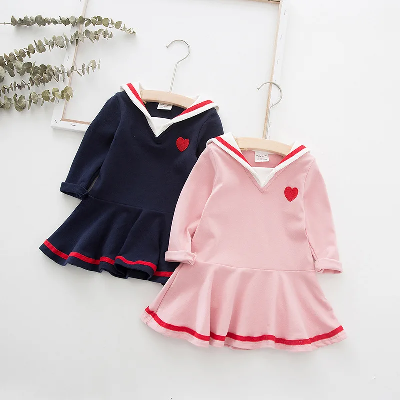 Одежда для девочек платье хлопковый свитер с длинными рукавами теплое оборками