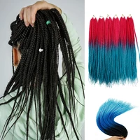 box braid hair synthetic braiding hair ombre purple pink blue hair 22 strandspack 100 grams crochet hair extensions