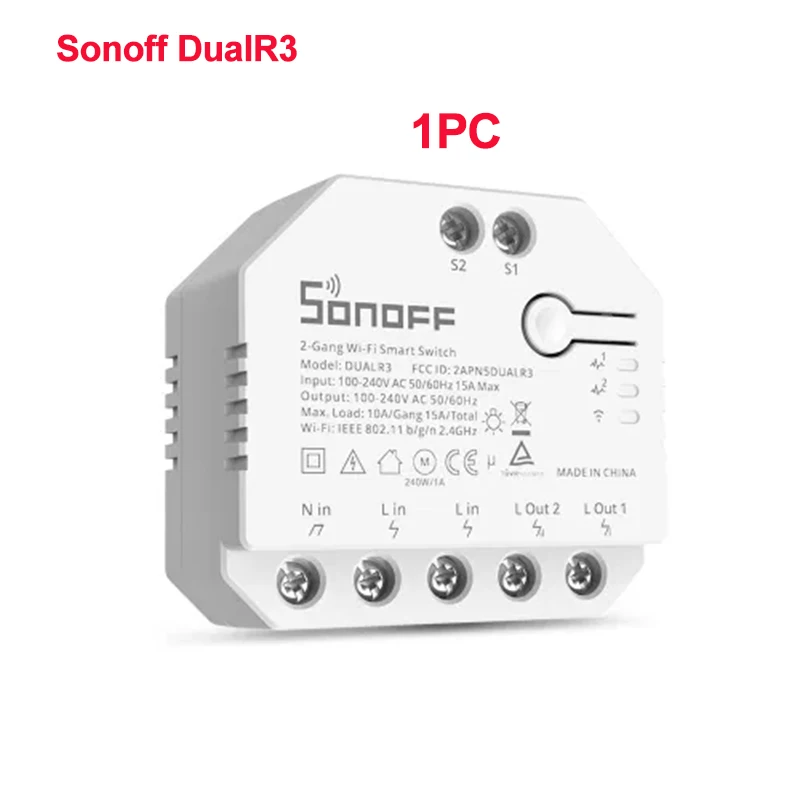 

SONOFF Mini R2 умный двухклавишный Wi-Fi переключатель