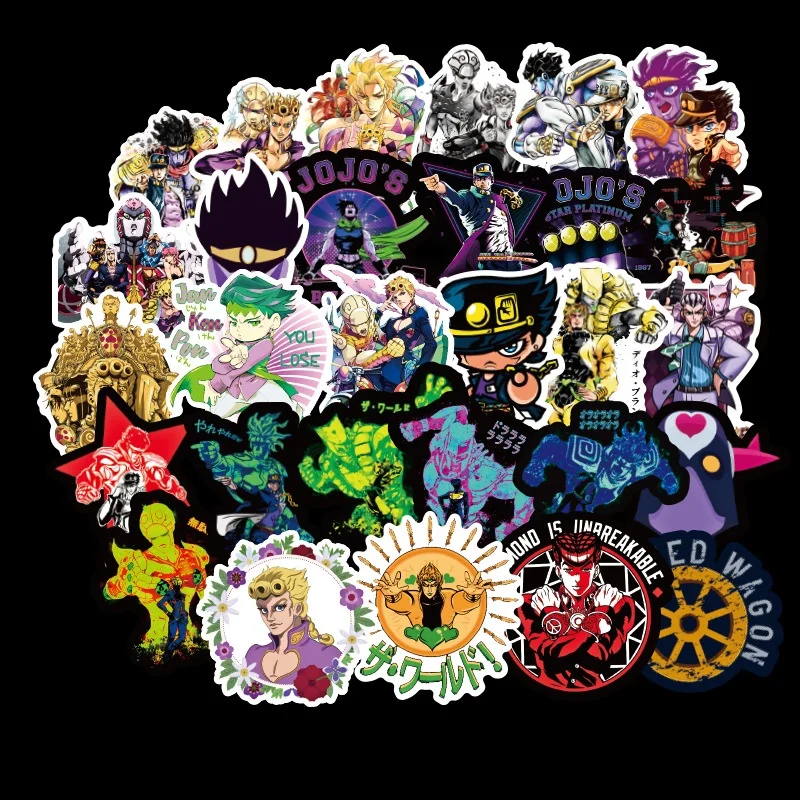 

50pcs JoJo Bizarre Adventure anime figure Stickers Waterproof Decal Sticker to DIY Laptop Guitar Phone Bike Fridge Skateboard