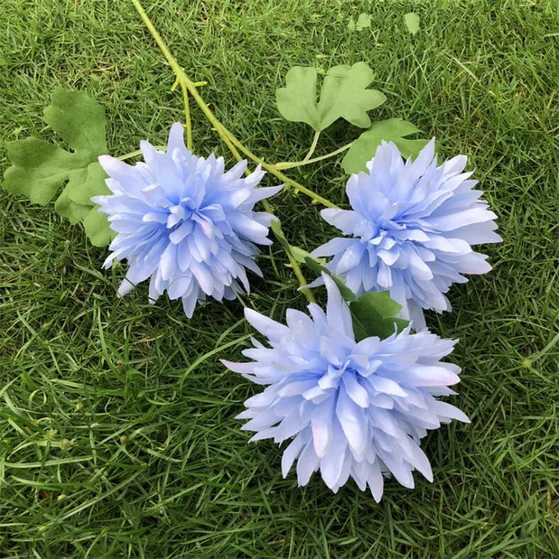 

20pcs Fake Single Stem Dahlia (3 heads/piece) 23.62" Length Simulation Epiphyllum for Wedding Home Decorative Artificial Flowers