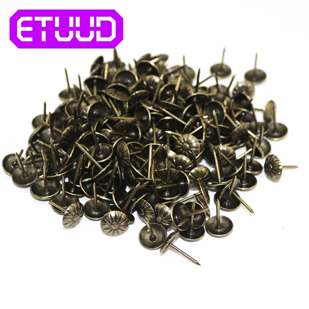 100 шт. мебельные гвозди шпильки элегантные античные бронзовые/красные латунные с