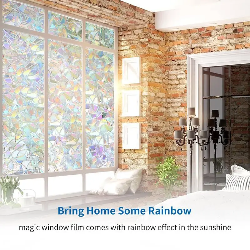 New-3D No Glue Static Decorative Privacy Window Films For Glass Non-Adhesive Heat Control Anti Uv 23.6In. By 78.7In. (60 X 200Cm | Дом и сад