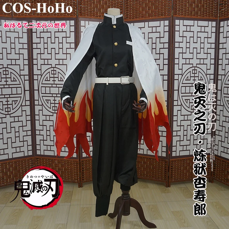 

COS-HoHo Anime Demon Slayer: Kimetsu no Yaiba Rengoku Kyoujurou Game Suit Kimono Uniform Cosplay Costume Party Outfit For Men