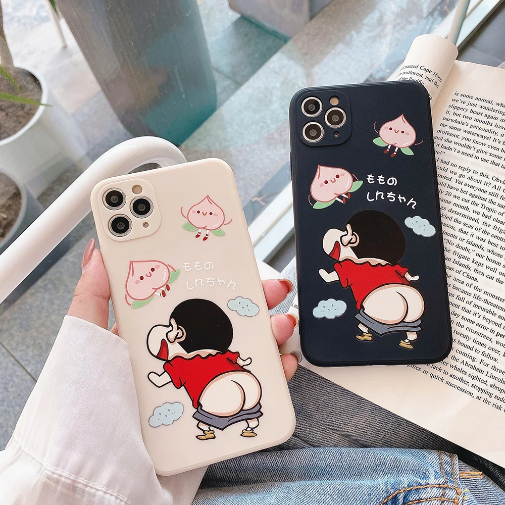 

Crayon Soft TPU Shin Silicone Buttocks Chan Phone Case For IPhone 11 12 Mini Pro Max XR XS Xs Max X 8 7 Plus Cases