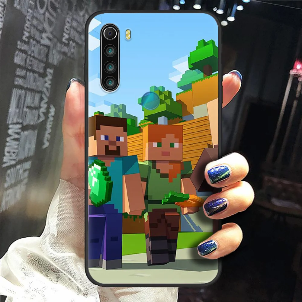 

Mini World funny Sandbox game Phone Case Cover Hull For XIAOMI Redmi 7a 8a S2 K20 NOTE 5 5a 6 7 8 8t 9 9s pro max black shell