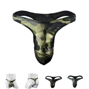 Мужское сексуальное нижнее белье с низкой посадкой, крутые большие стринги с принтом и трусики-стринги ZJH871