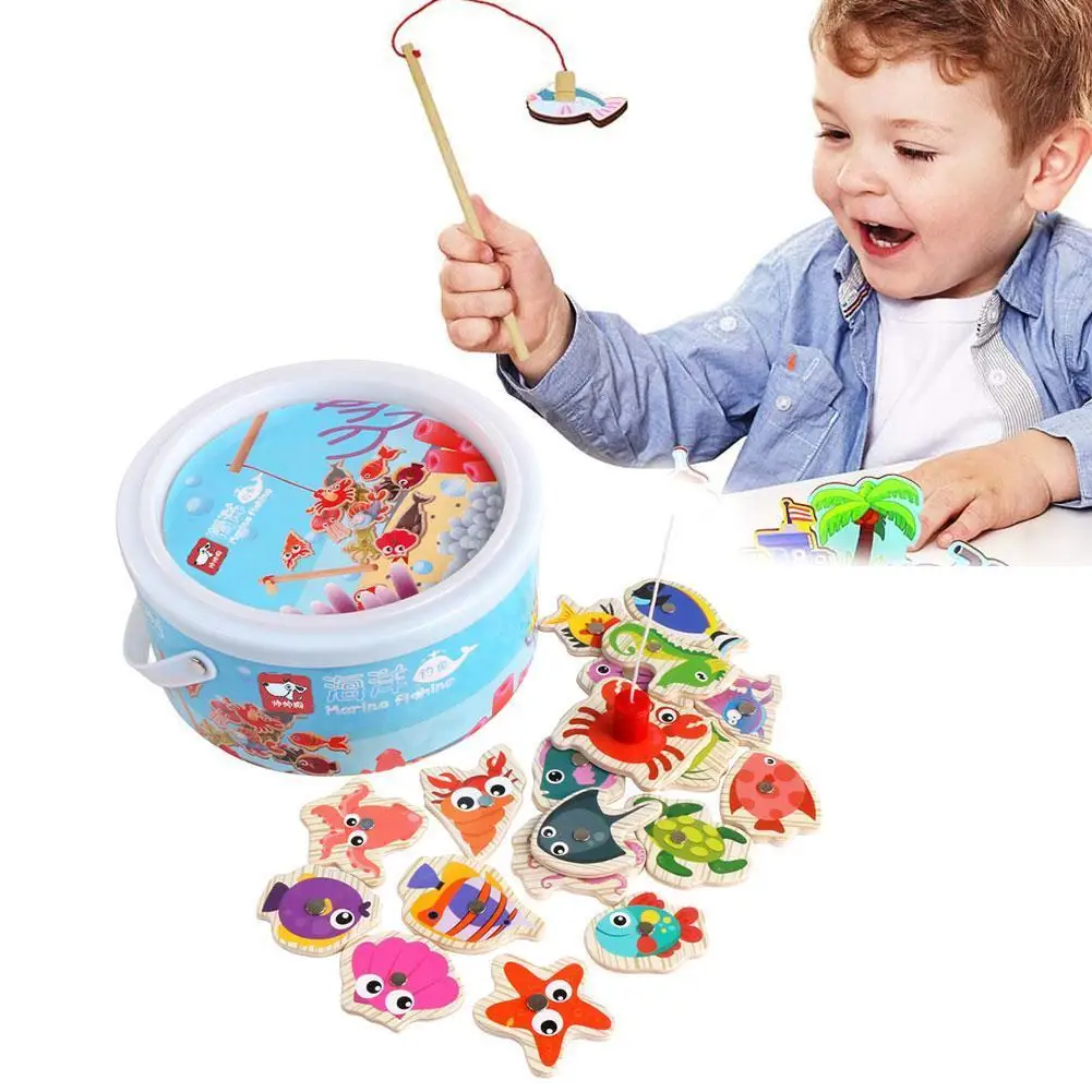 

20/60pcs Montessori Concept Educational Baby Puzzle Set Toys Fishing Interactive For Children Parent-child Cartoon Toy Magn T7E1