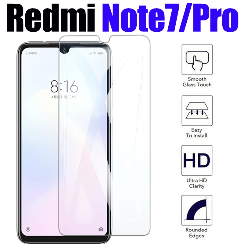 Закаленное стекло для Xiaomi Redmi Note 7 Pro Защита экрана xaomi Remi mi7 note7 7pro защитное пленка
