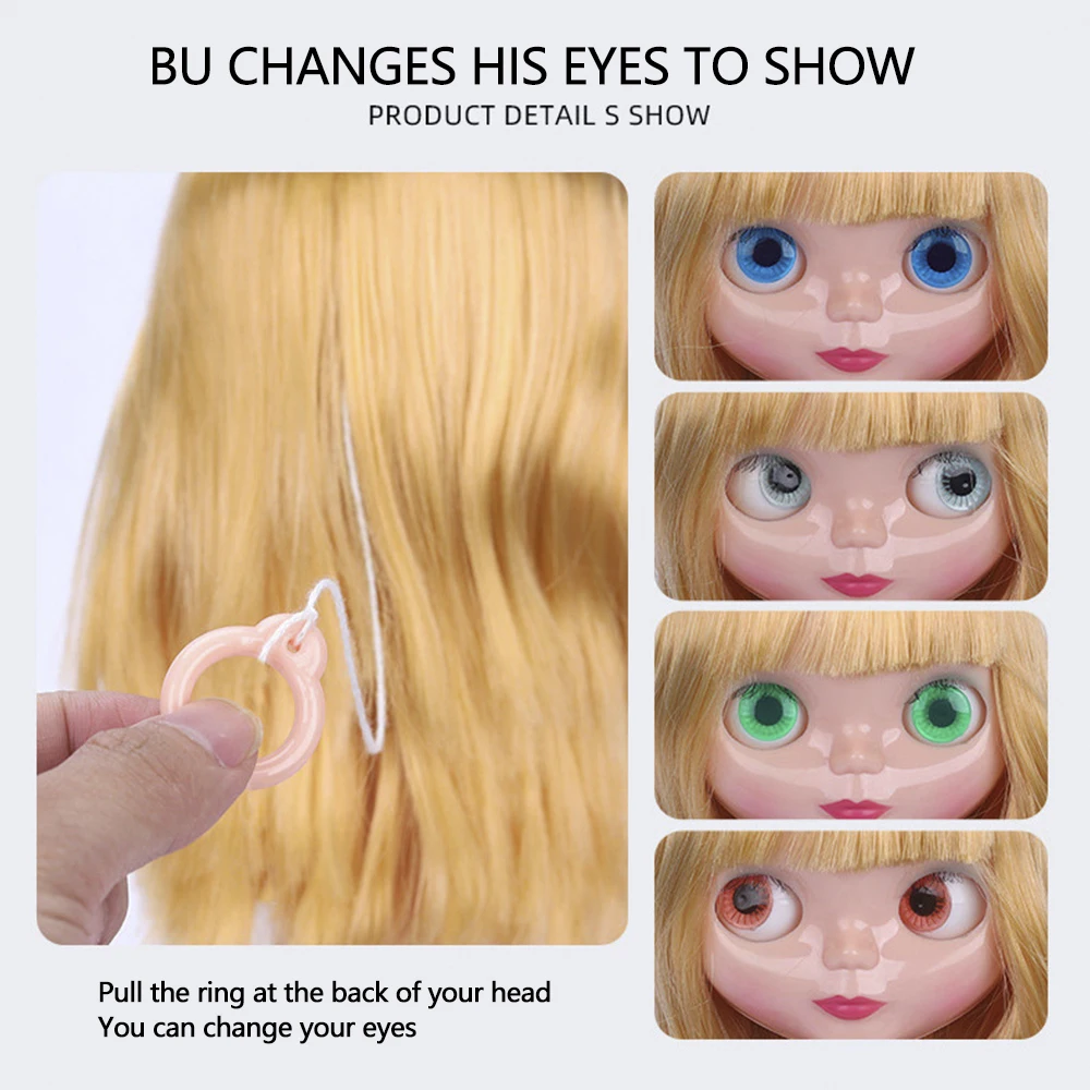 

ICY DBS Blyth Doll Joint Body Naked Baby BJD Toys Face with Extra hands And Faceplate 1/6 BJD DIY Doll For Girl Gift Toy