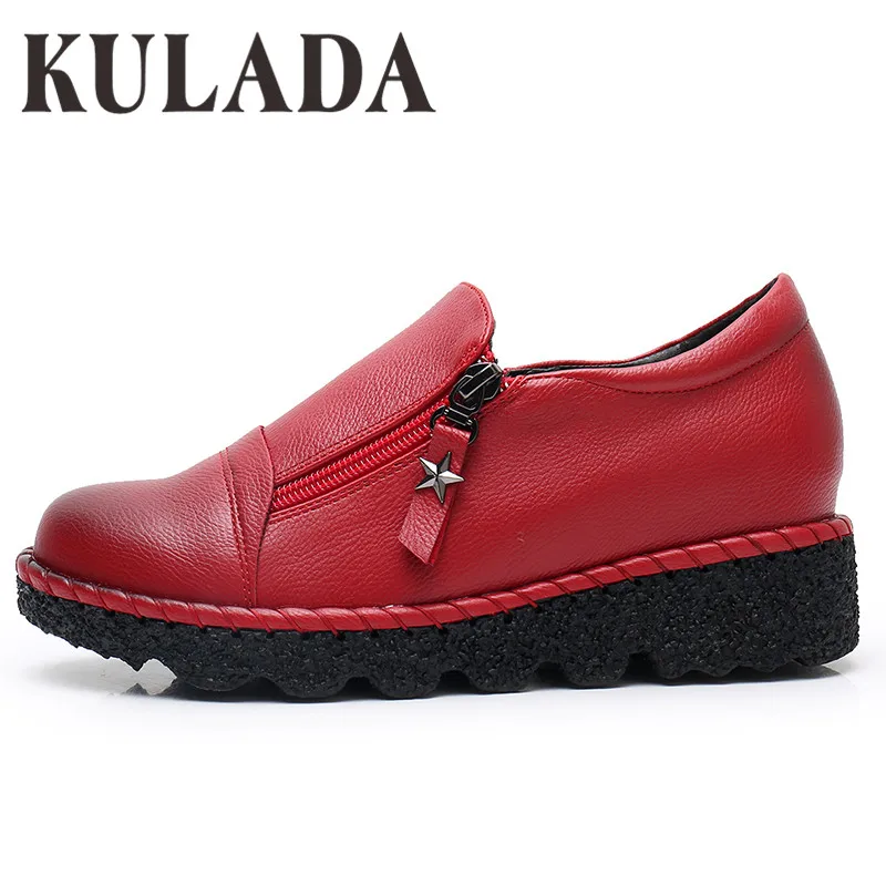 Женские повседневные ботинки KULADA удобная двухсторонняя обувь на платформе