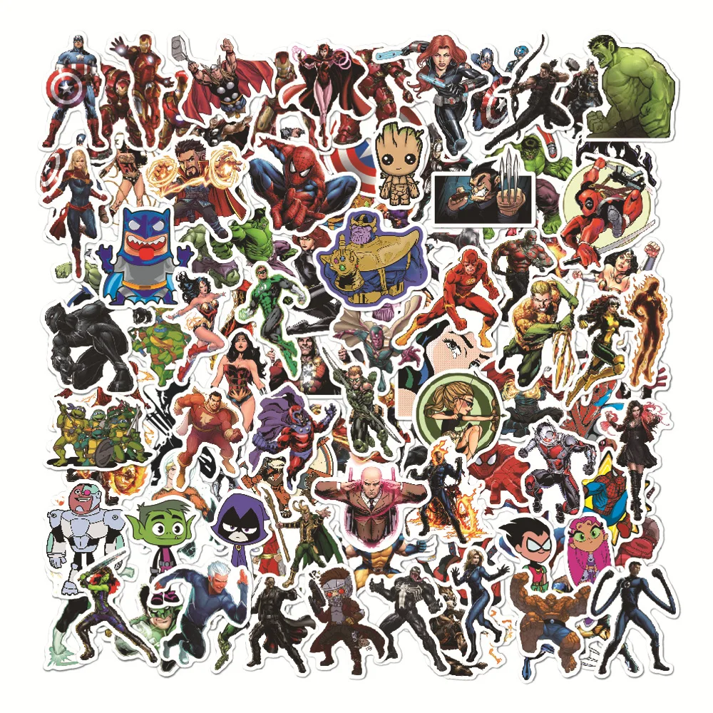 

104 Pcs/set Disney The Avengers Stickers Waterproof Sticker Reused Cartoon Marvel Anime Figure Model Multifunctional Sticker