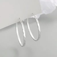 kofsac simple large circle hoop earrings female anniversary accessories sterling 925 silver earring for women shiny cool jewelry