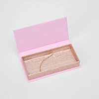 eyelash packaging box lash boxes package custom logo rectangle magnetic dark pink glitter mink lashes makeup case vendor