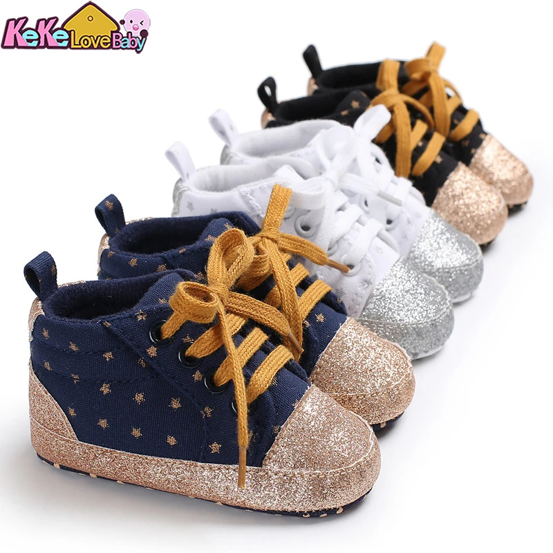 2021 First Walkers Infant Newborn Baby Boy Shoes Soft Sole Cotton Anti-slip Shoes Sneaker Toddler Fashion Baby Shoes 0-18M