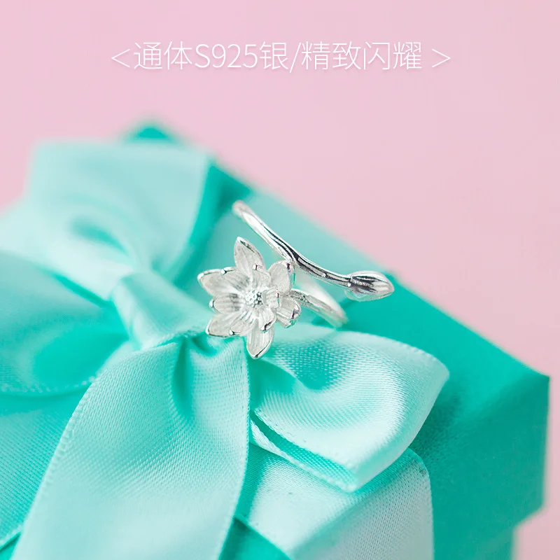 Женское кольцо с лотусом Trustdavis минималистичное регулируемое из стерлингового