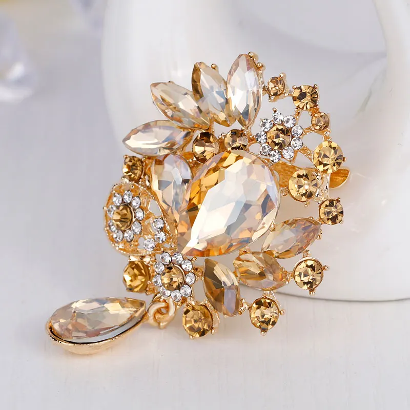 Женская Брошь с кристаллами Стразы|Броши| |